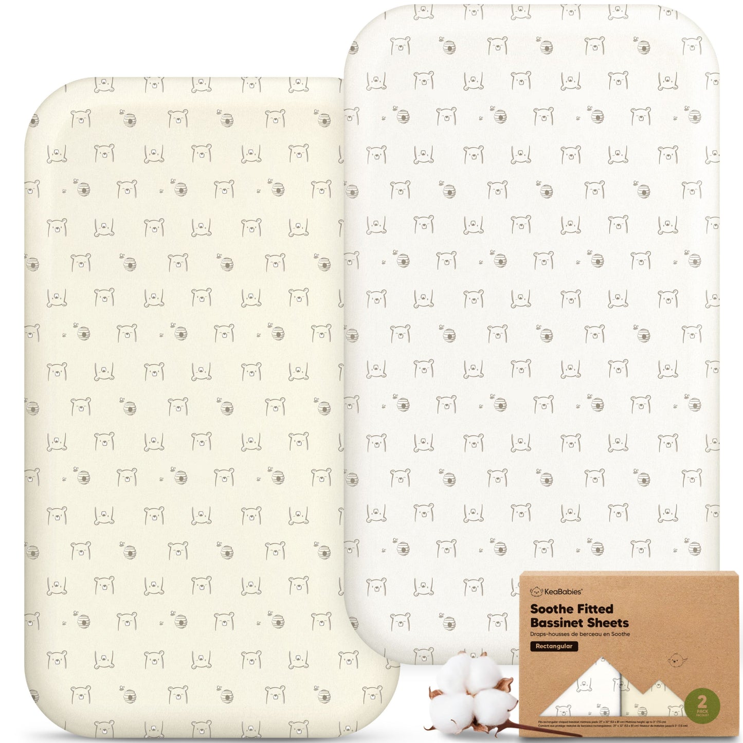 2-Pack Soothe Fitted Bassinet Sheets 32114717032634