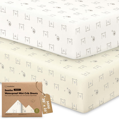 2-Pack Soothe [Protect+] Waterproof Mini Crib Sheets 32655356756154