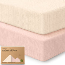Load image into Gallery viewer, 2-Pack Lyra Muslin Crib Sheets
