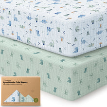 Load image into Gallery viewer, 2-Pack Lyra Muslin Crib Sheets
