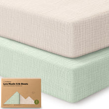 Load image into Gallery viewer, 2-Pack Lyra Muslin Crib Sheets
