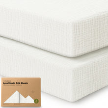 Load image into Gallery viewer, 2-Pack Lyra Muslin Crib Sheets

