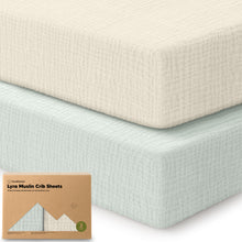 Load image into Gallery viewer, 2-Pack Lyra Muslin Crib Sheets
