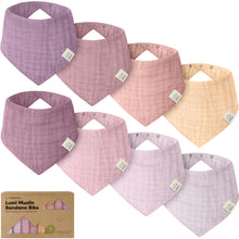 Load image into Gallery viewer, 8-Pack Lumi Muslin Bandana Bibs
