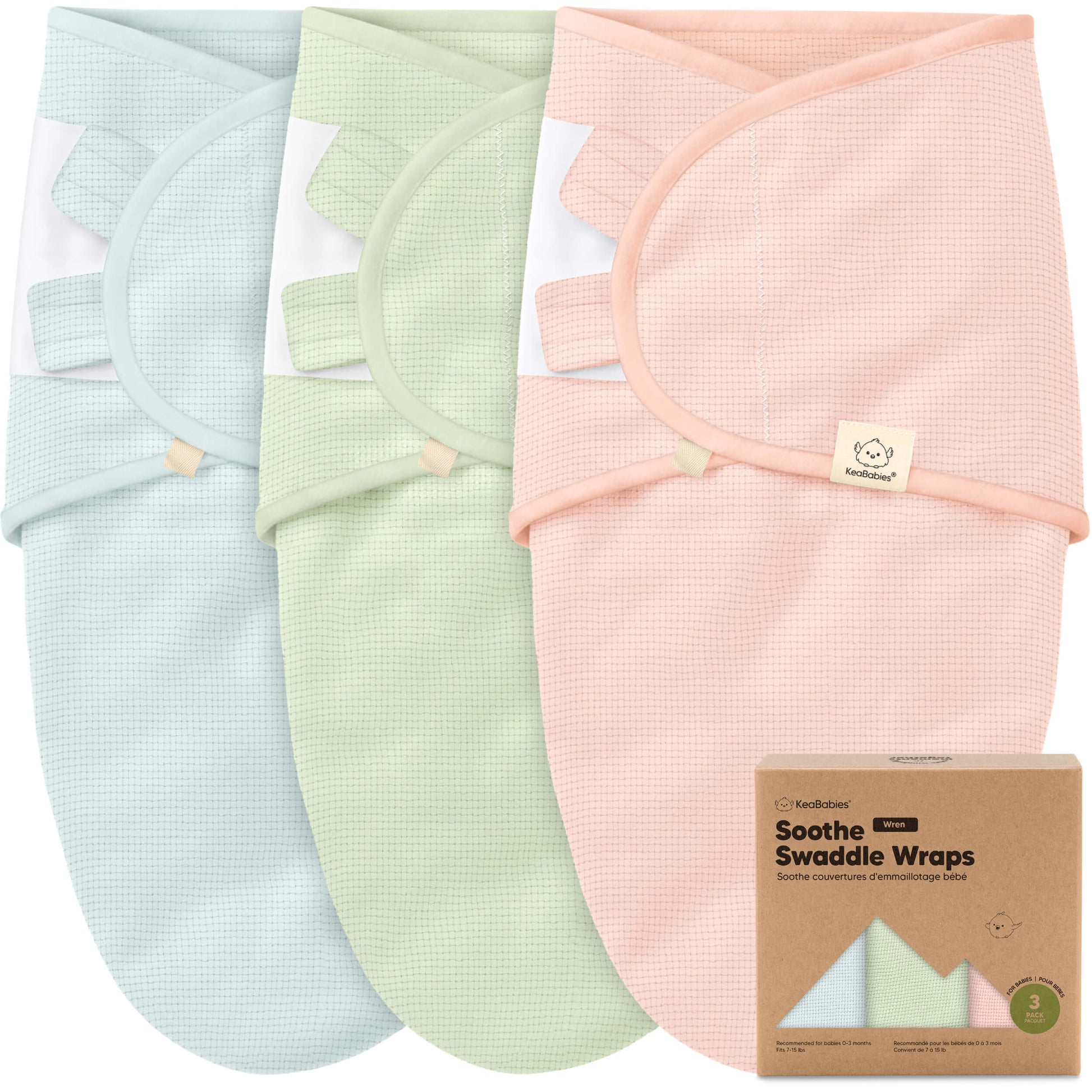 3-Pack Soothe (Wren) Swaddle Wraps 32535070572730