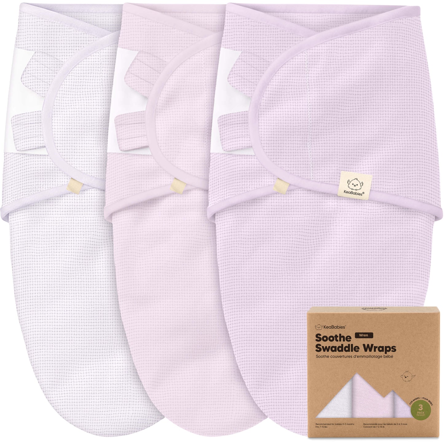 3-Pack Soothe (Wren) Swaddle Wraps 32535078142138