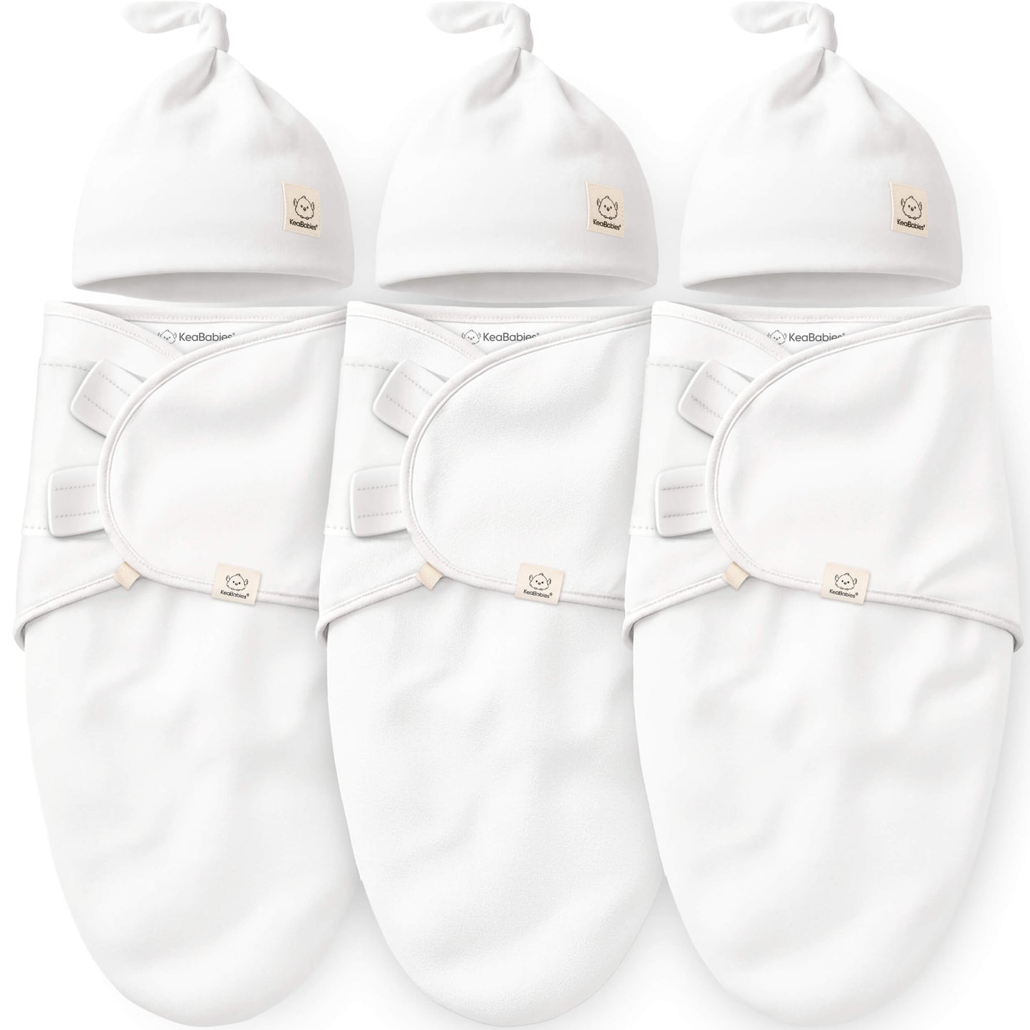 3-Pack Soothe Swaddle Wraps with Knot Hats 32482061189306