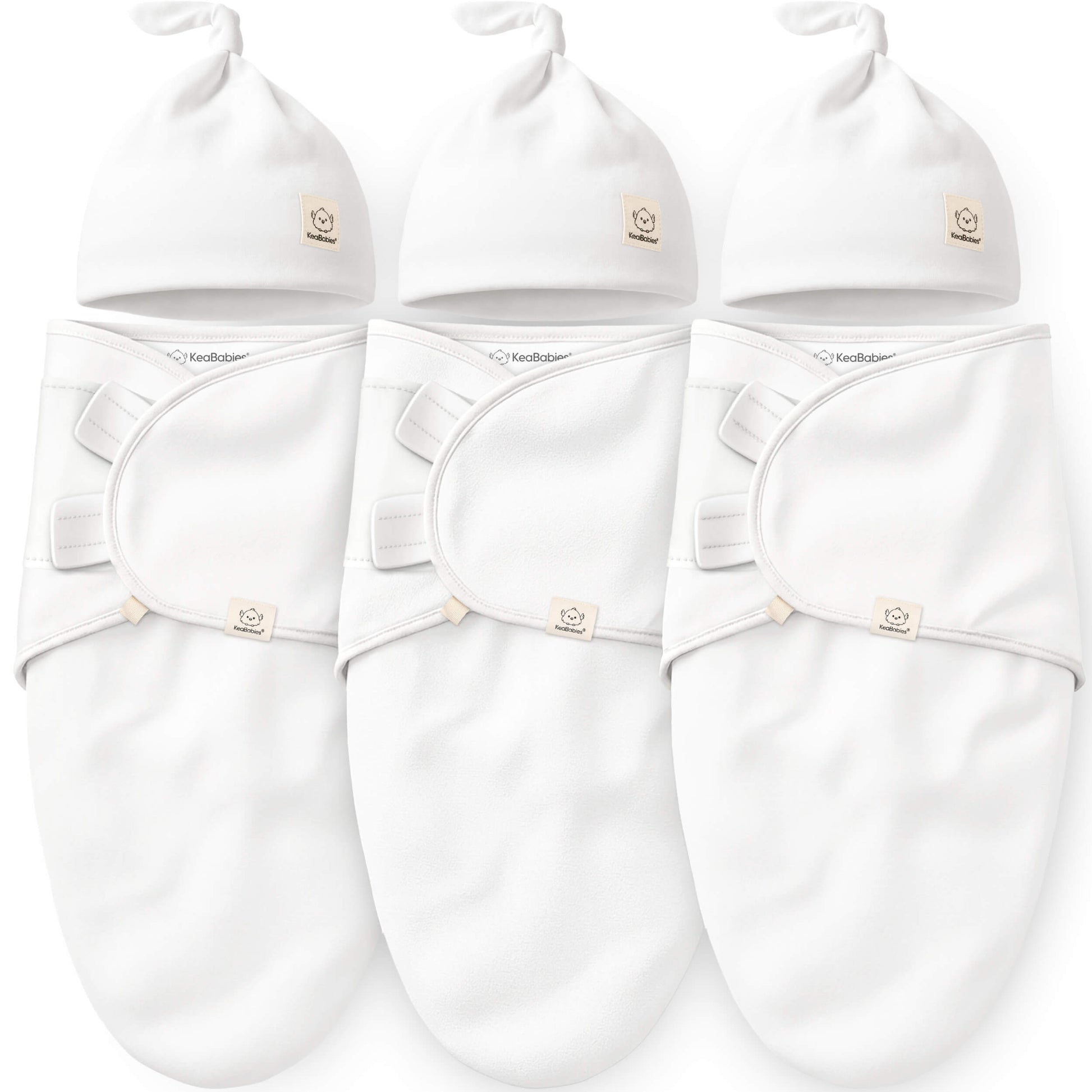 3-Pack Soothe Swaddle Wraps with Knot Hats 32482061189306