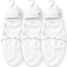 Load image into Gallery viewer, 3-Pack Soothe Swaddle Wraps with Knot Hats
