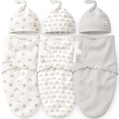 3-Pack Soothe Swaddle Wraps with Knot Hats 32482057683130