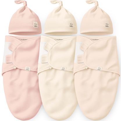 3-Pack Soothe Swaddle Wraps with Knot Hats 32482065285306