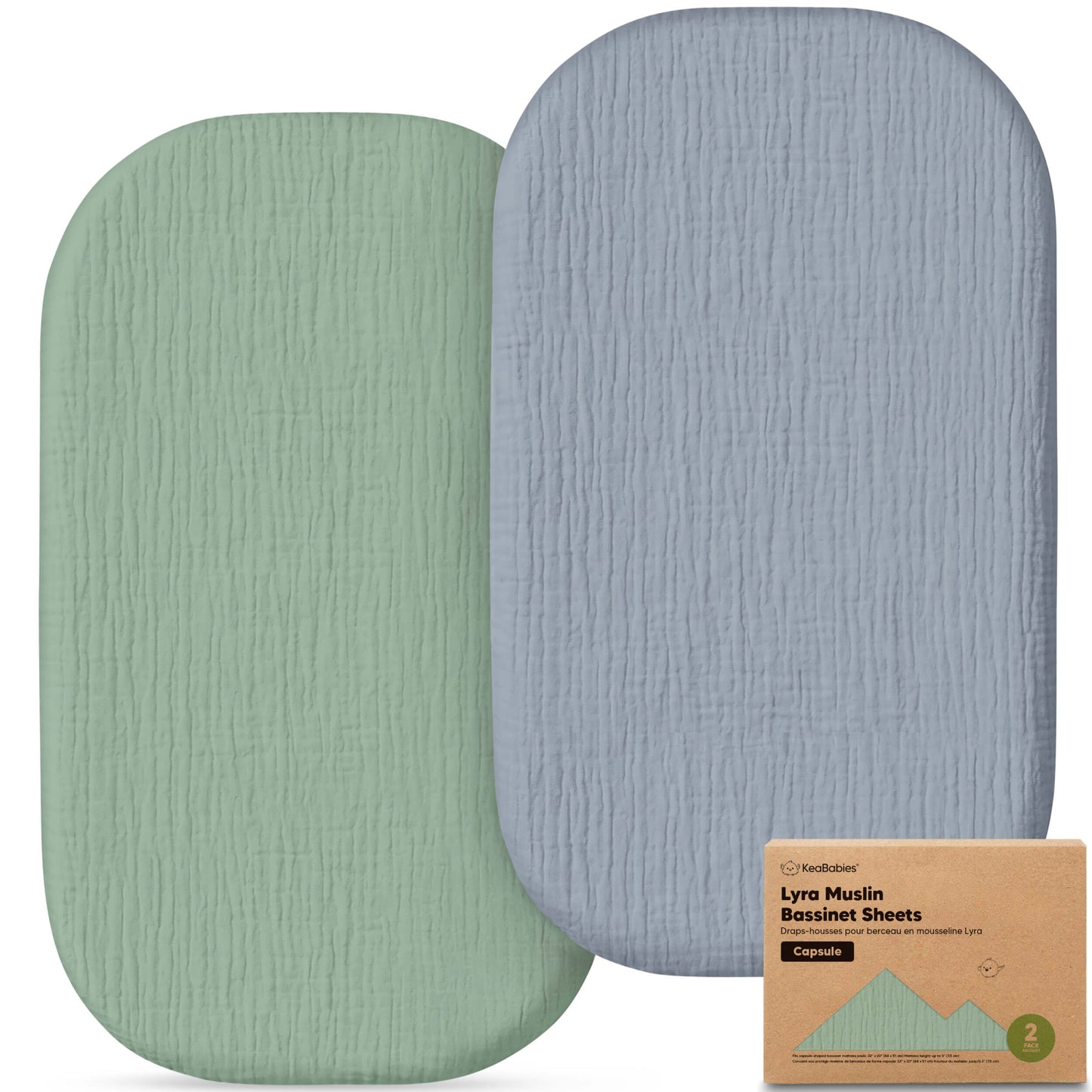 2-Pack Lyra Muslin Bassinet Sheets 32607526453434