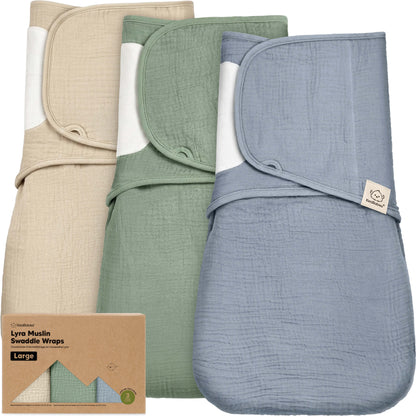 3-Pack Lyra Muslin Swaddle Wraps 32539640070330