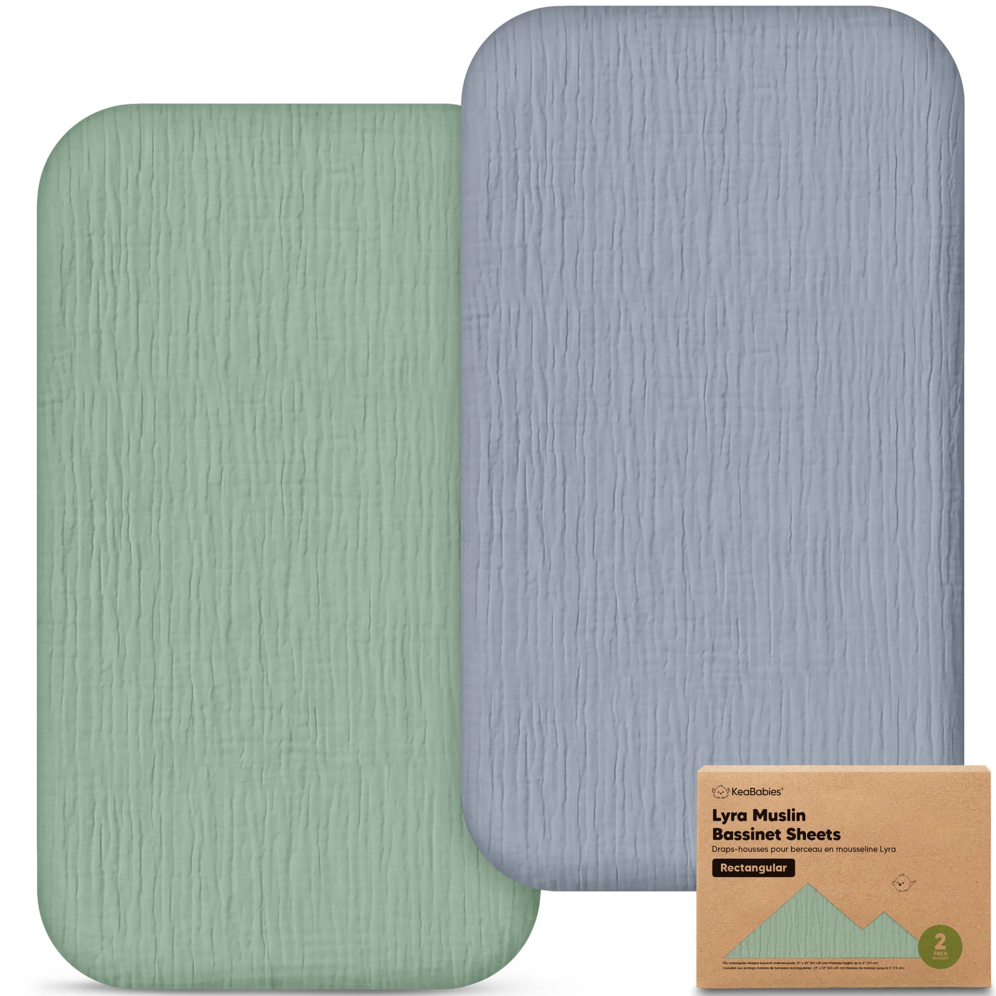 2-Pack Lyra Muslin Bassinet Sheets 32614318964922