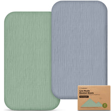 Load image into Gallery viewer, 2-Pack Lyra Muslin Bassinet Sheets
