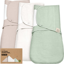Load image into Gallery viewer, 3-Pack Lyra Muslin Swaddle Wraps
