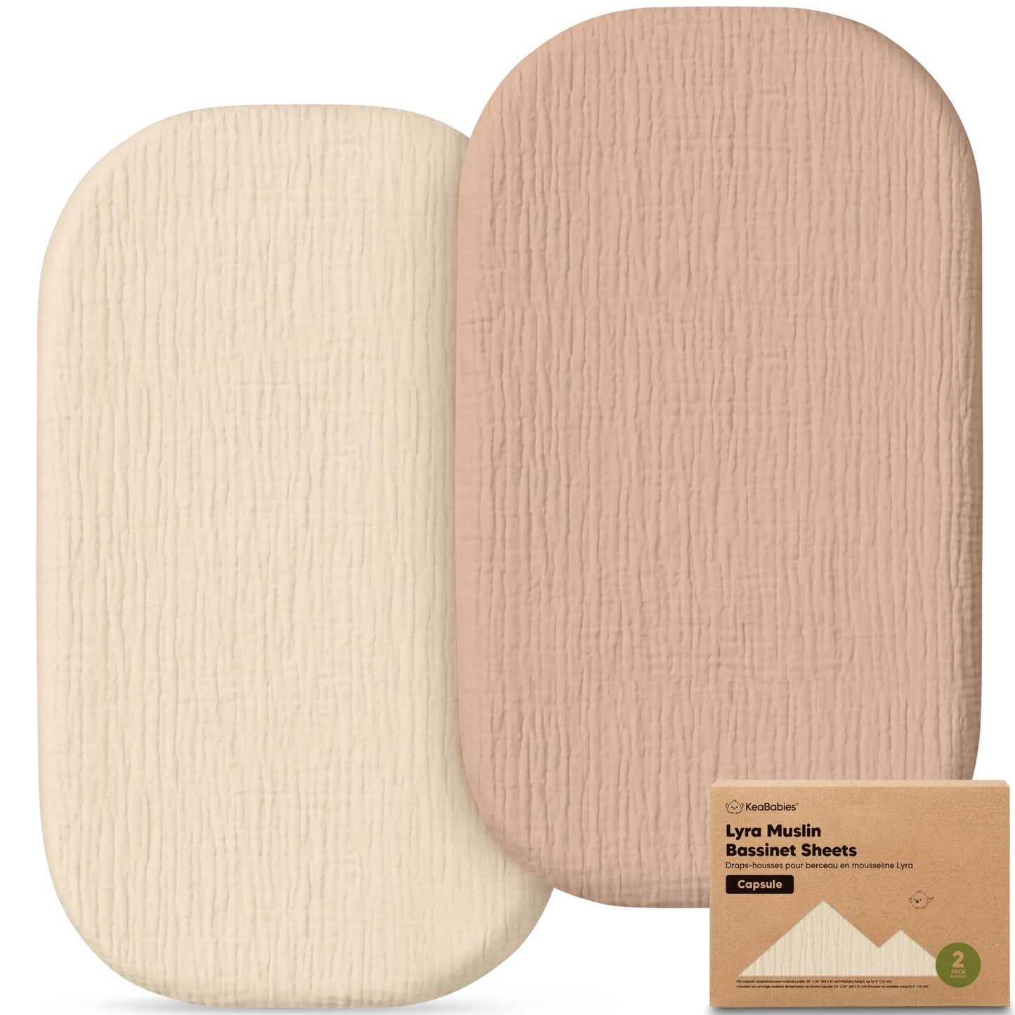 2-Pack Lyra Muslin Bassinet Sheets 32608861651130