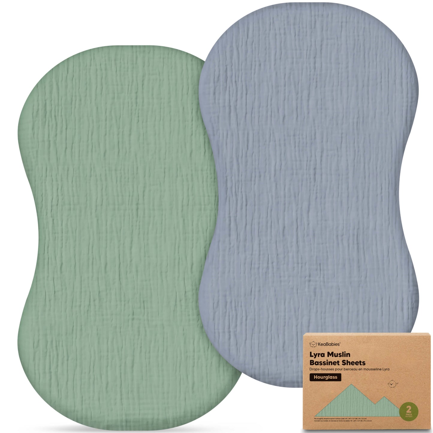2-Pack Lyra Muslin Bassinet Sheets 32614602735802