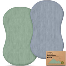 Load image into Gallery viewer, 2-Pack Lyra Muslin Bassinet Sheets
