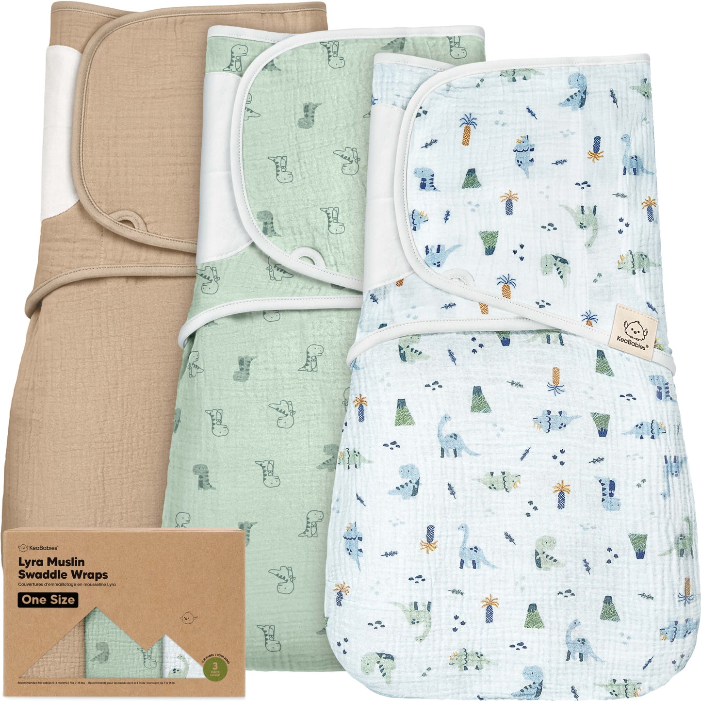 3-Pack Lyra Muslin Swaddle Wraps 32582492094650