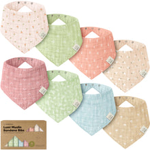 Load image into Gallery viewer, 8-Pack Lumi Muslin Bandana Bibs
