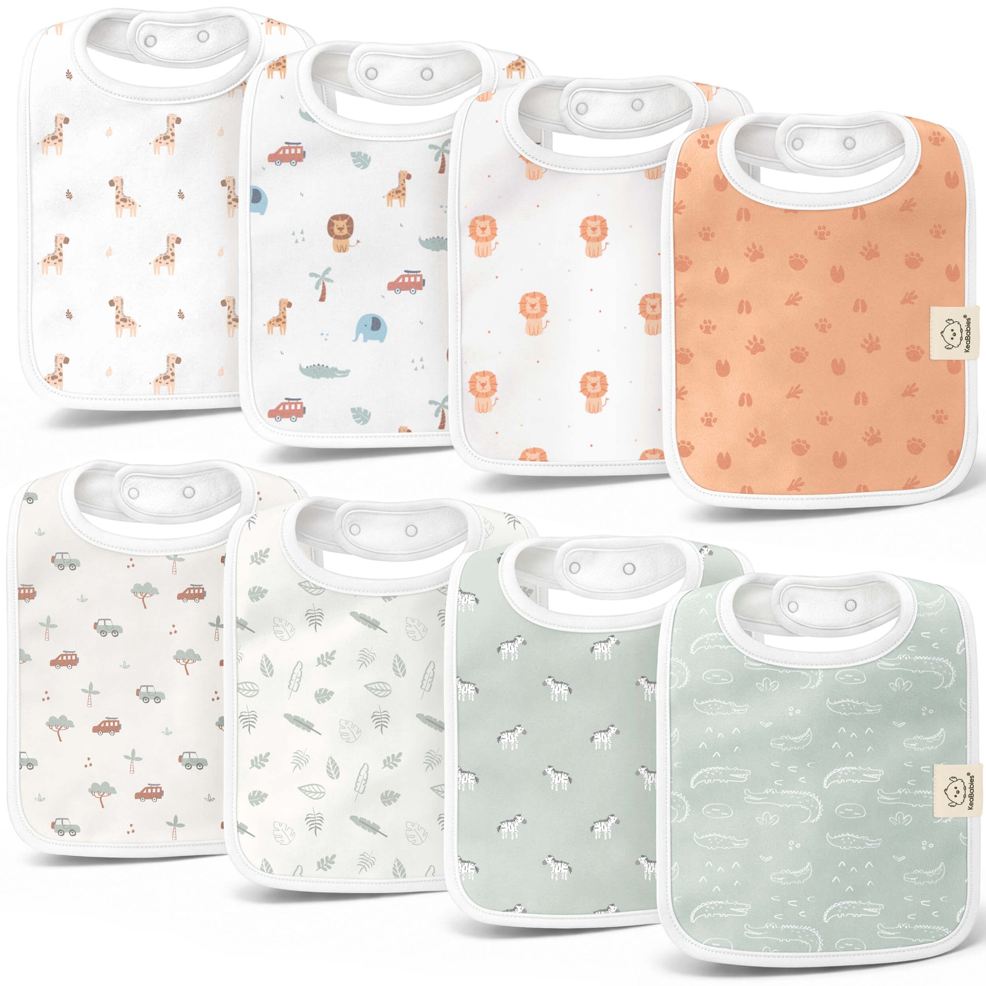 8-Pack Coast Drool Bibs 32992737624250