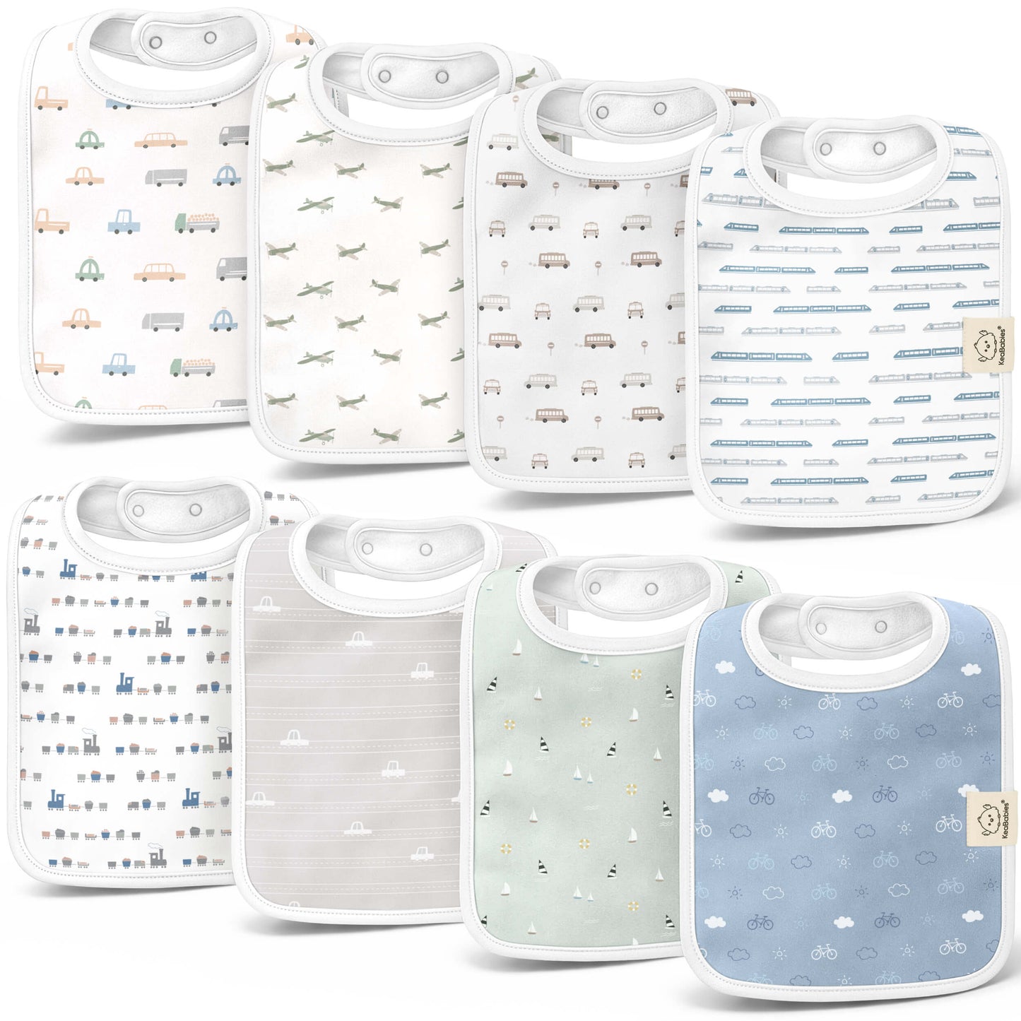8-Pack Coast Drool Bibs 32992836583610