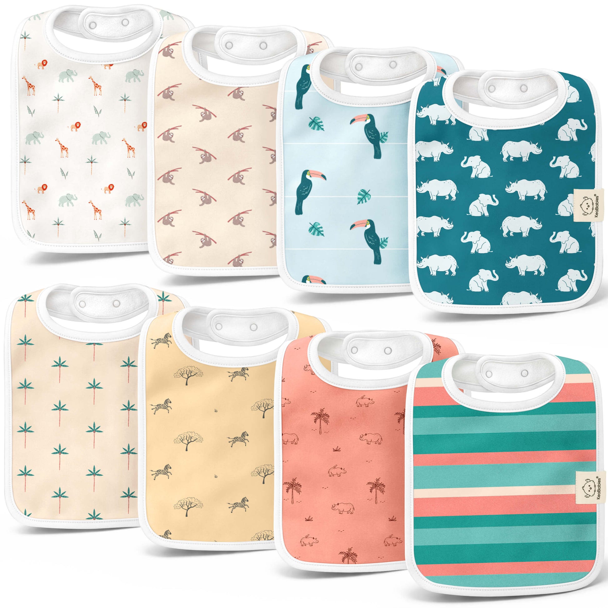 8-Pack Coast Drool Bibs 32992797491386