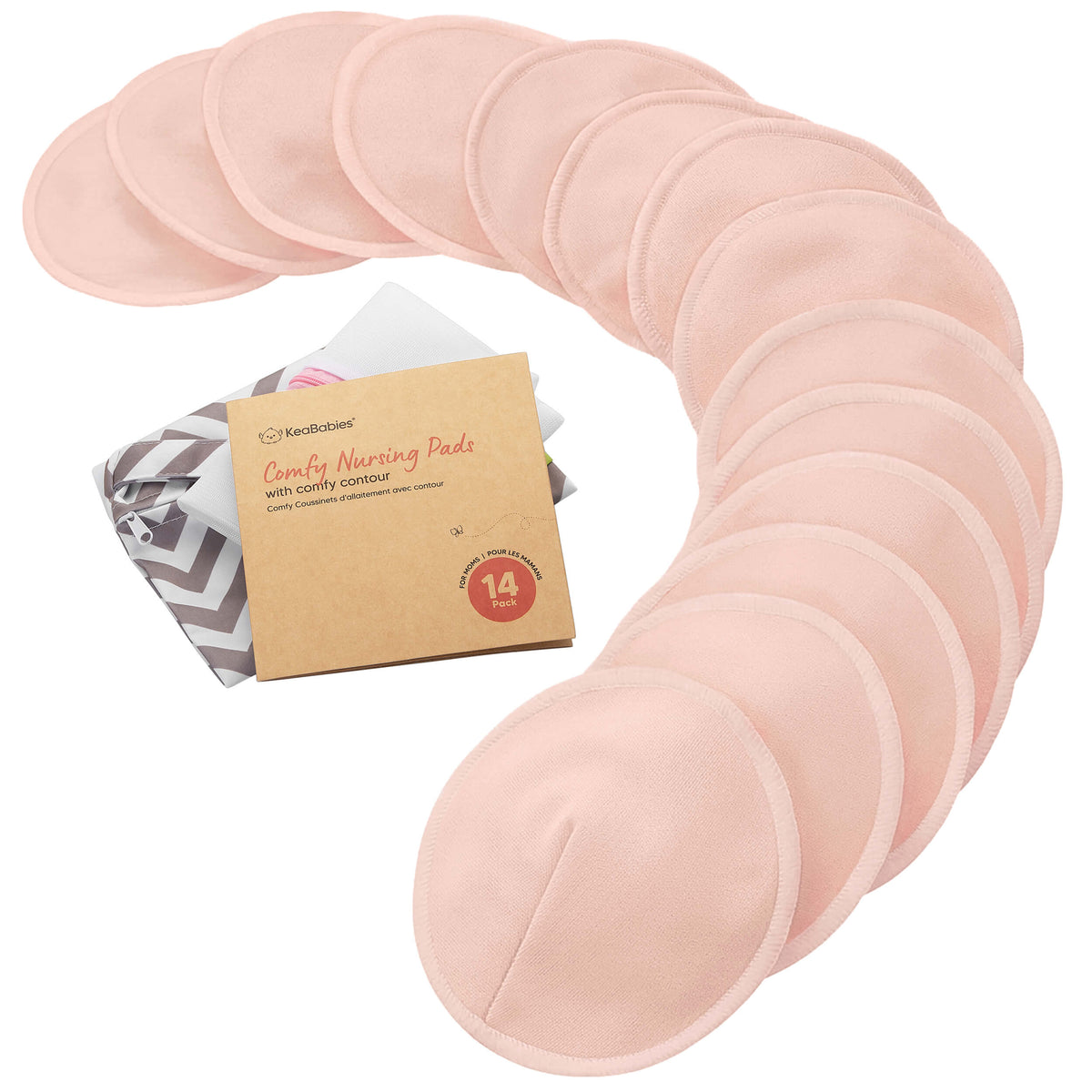 14-Pack Comfy Nursing Pads (Pink Sand) 33832772305082