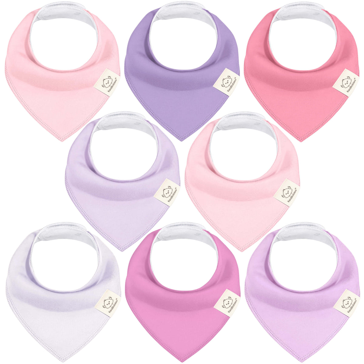 8-Pack Organic Bandana Bibs (Girl) 34546238128314