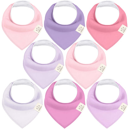 8-Pack Organic Bandana Bibs (Girl) 34546238128314