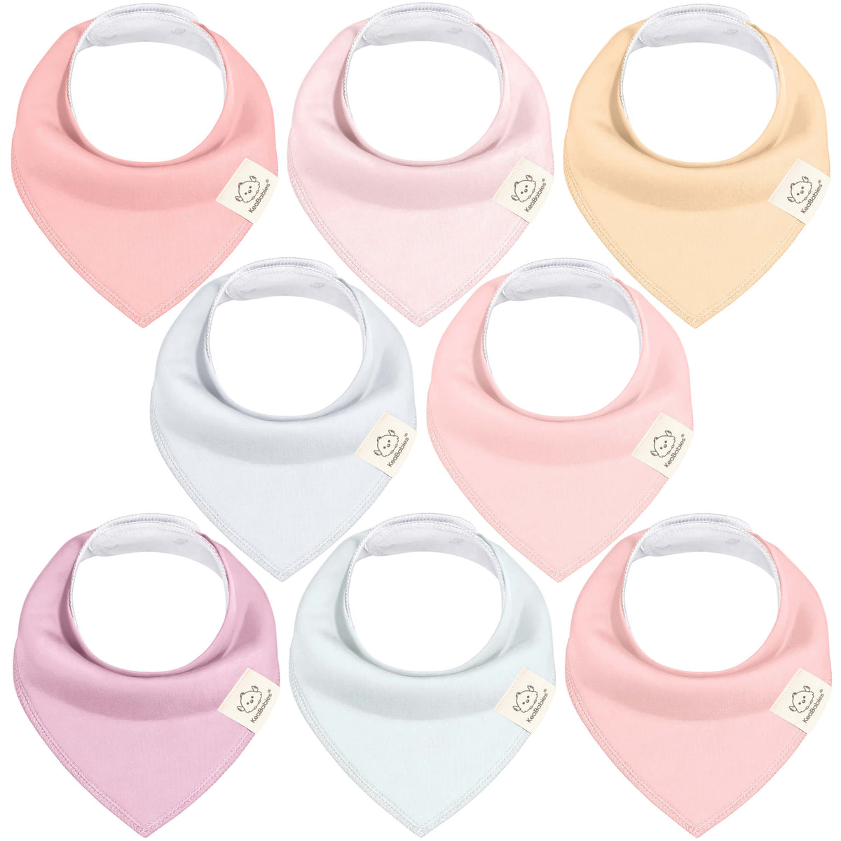 8-Pack Organic Bandana Bibs (Girl) 34545781735610