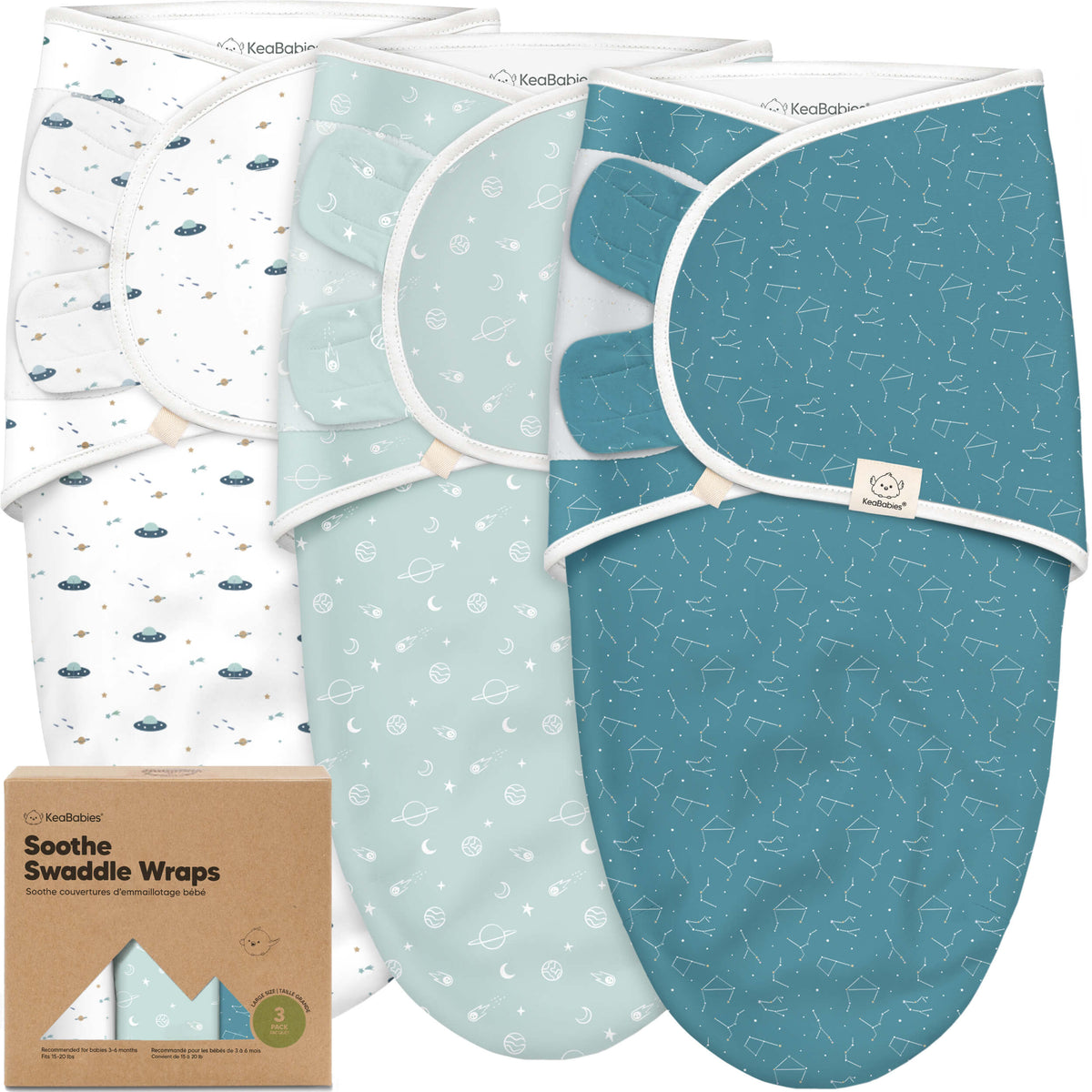 3-Pack Soothe Swaddle Wraps 47069052960954
