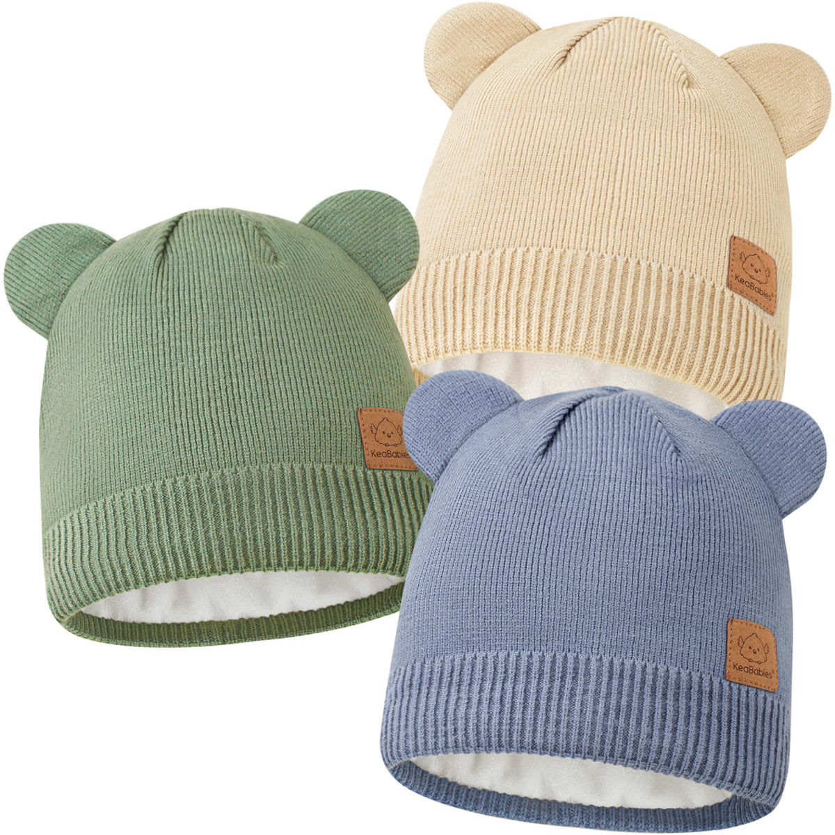 3-Pack Cub Baby Beanies 47045403869370