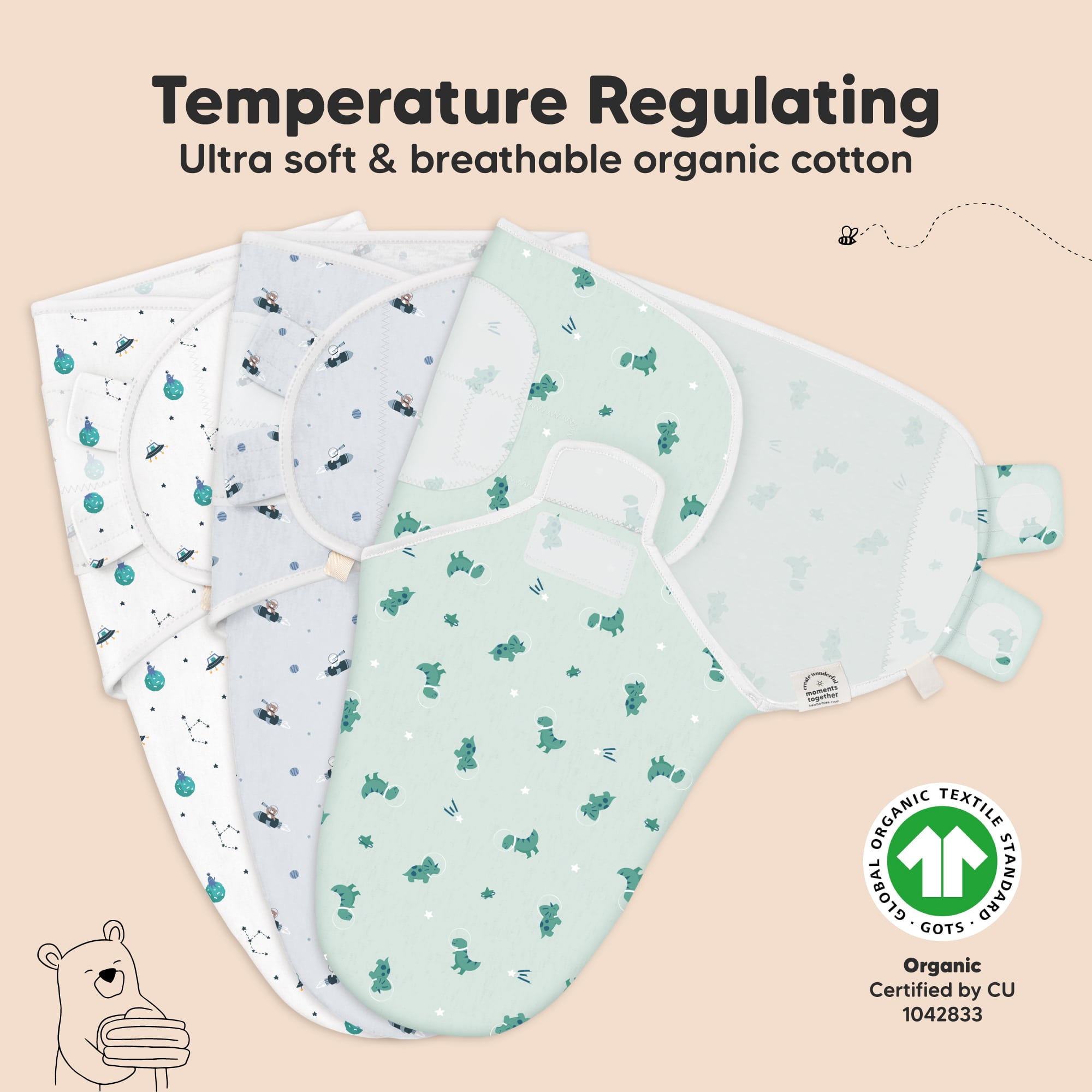 Organic Baby Swaddle Wraps for Newborn KeaBabies