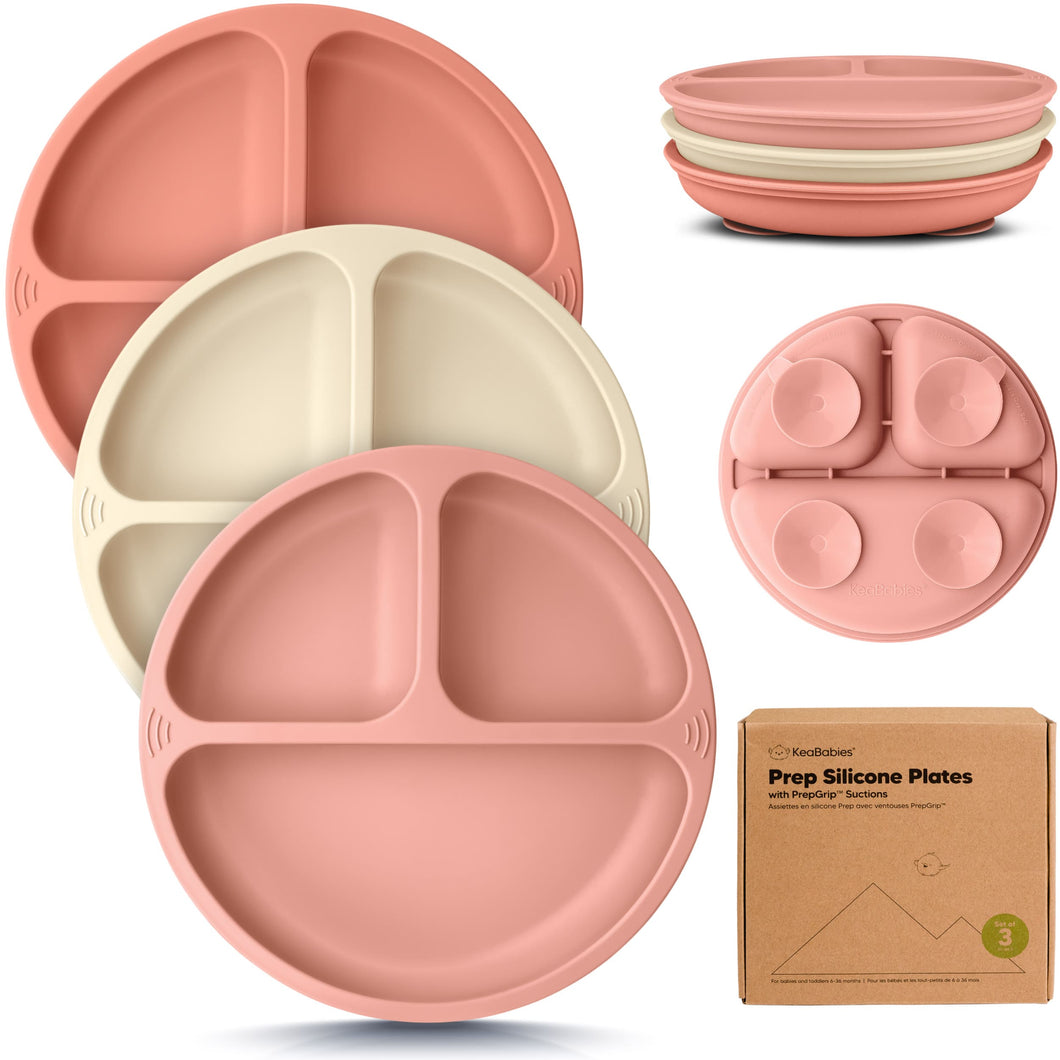 3-Pack Prep Silicone Suction Plates (Roseate)