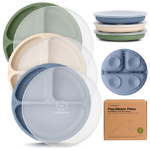 Load image into Gallery viewer, 3-Pack Prep Silicone Suction Plates with Lids
