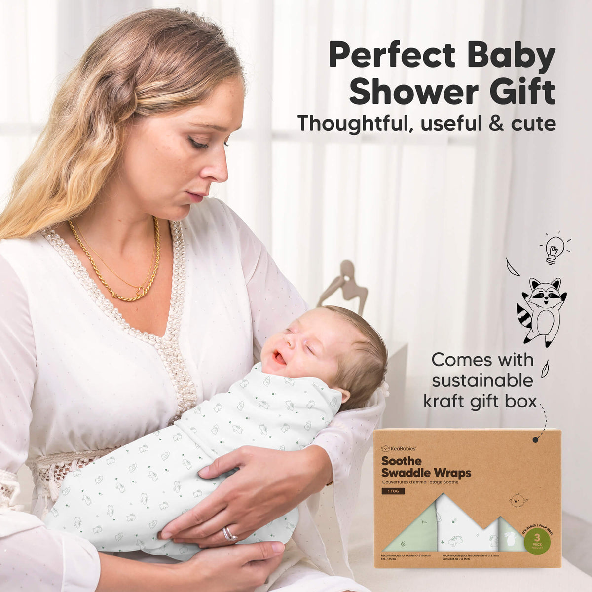 Perfect Baby Shower Gift - Thoughtful, useful and cute (Comes with sustainable kraft gift box) 46191834792122