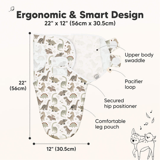 3-Pack Soothe Swaddle Wraps (Dino Ridge)