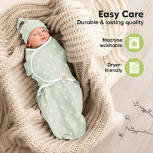 Load image into Gallery viewer, 3-Pack Soothe Swaddle Wraps with Knot Hats (Bunnies)
