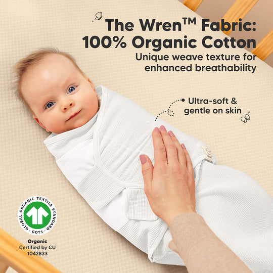 3-Pack Soothe (Wren) Swaddle Wraps (Soft White)
