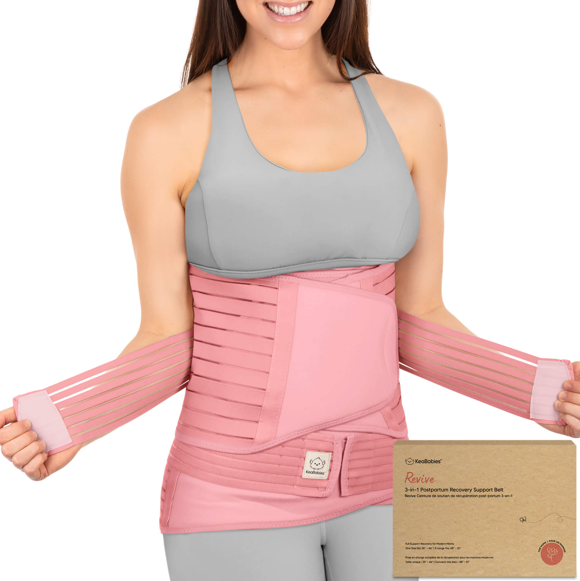 Abdominal Binder Postpartum Belly Band for Post Abdomen Surgery C-section  Recovery Compression Wrap Back Support Belt (Medium Beige) Medium Beige