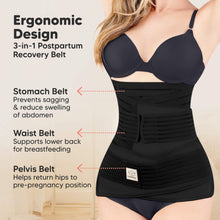Load image into Gallery viewer, Revive 3-in-1 Postpartum Recovery Support Belt (Midnight Black)

