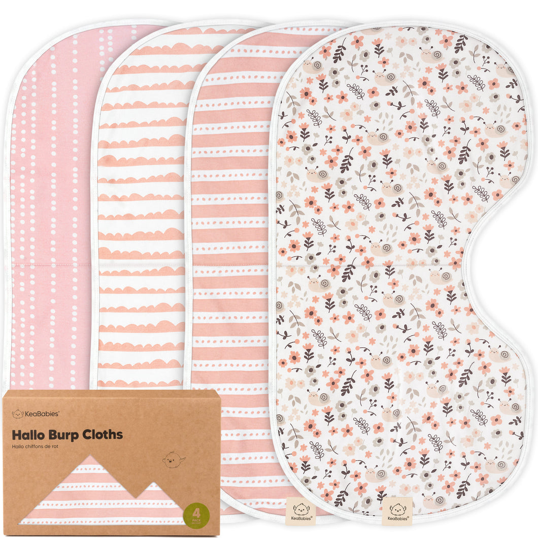 4-Pack Hallo Burp Cloths (Sweet Charm)