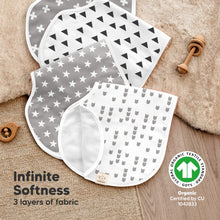 Load image into Gallery viewer, 4-Pack Hallo Burp Cloths (Grayscape)
