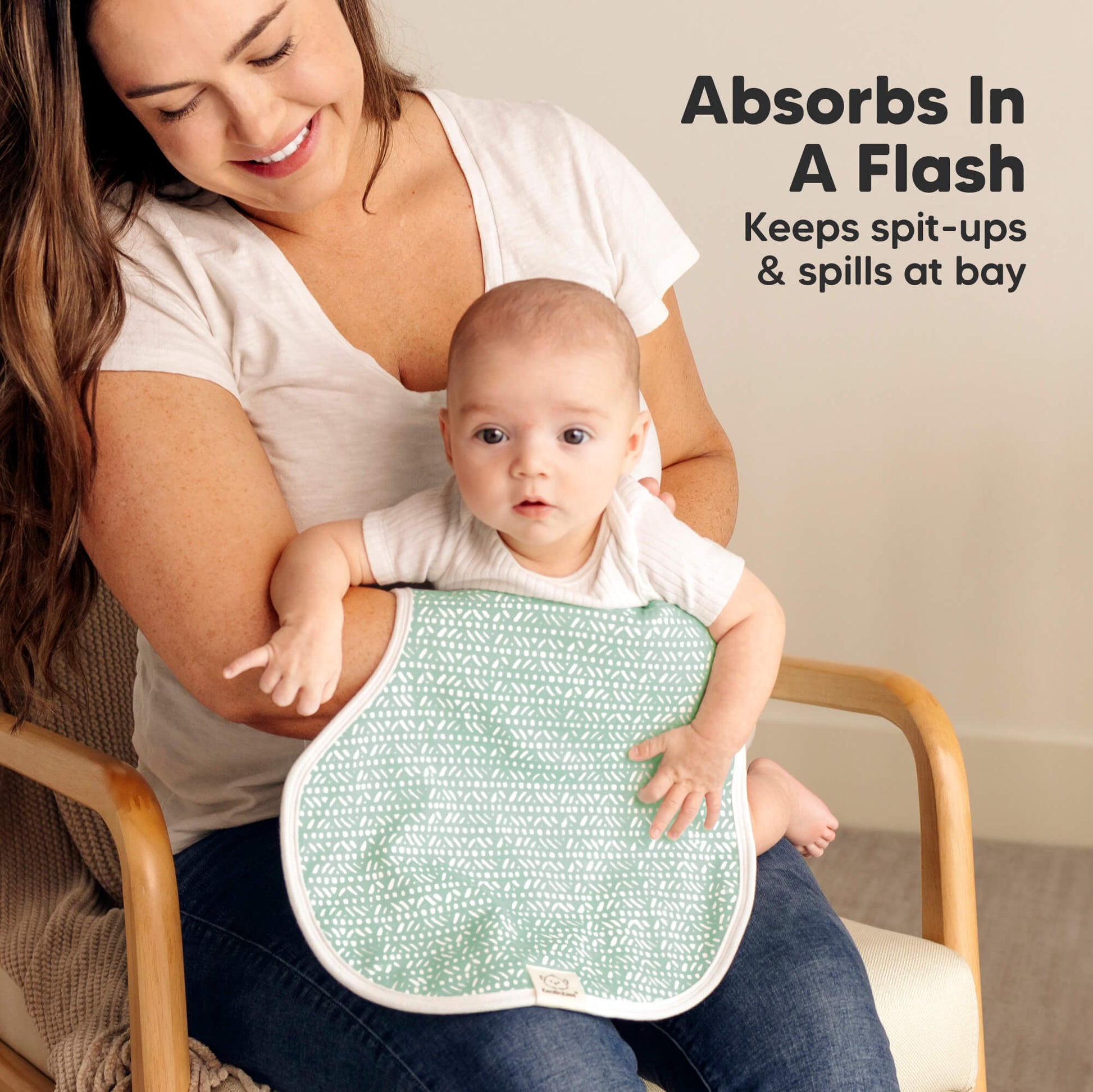 Absorbs In A Flash 
Keeps spit-ups & spills at bay 28042070491322