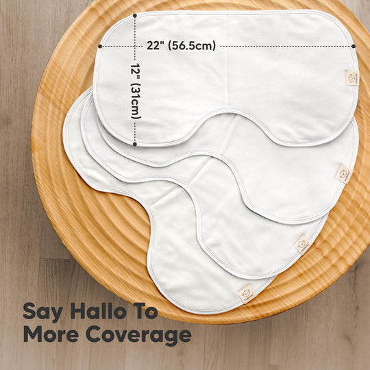 4-Pack Hallo Burp Cloths (Soft White)