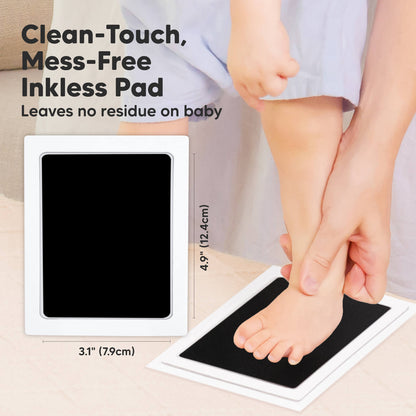 Clean-touch, mess-free inkless pad, size 3.1 × 4.9 inches, leaves no residue on baby.
 25883764588730