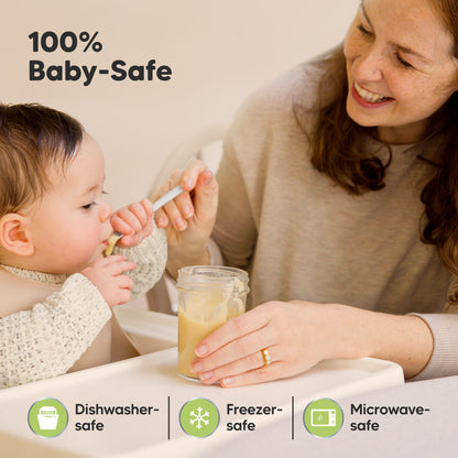 100% Baby-Safe, dishwasher-safe, freezer-safe, and microwave-safe.
 28105179136186