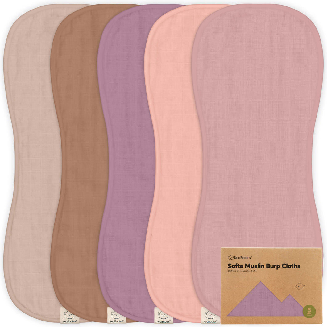 Softe Muslin Baby Burp Cloth (Mauve)